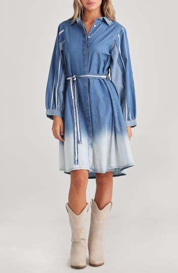 Talisman The Label Stella Long Sleeve Denim Dress In Blue