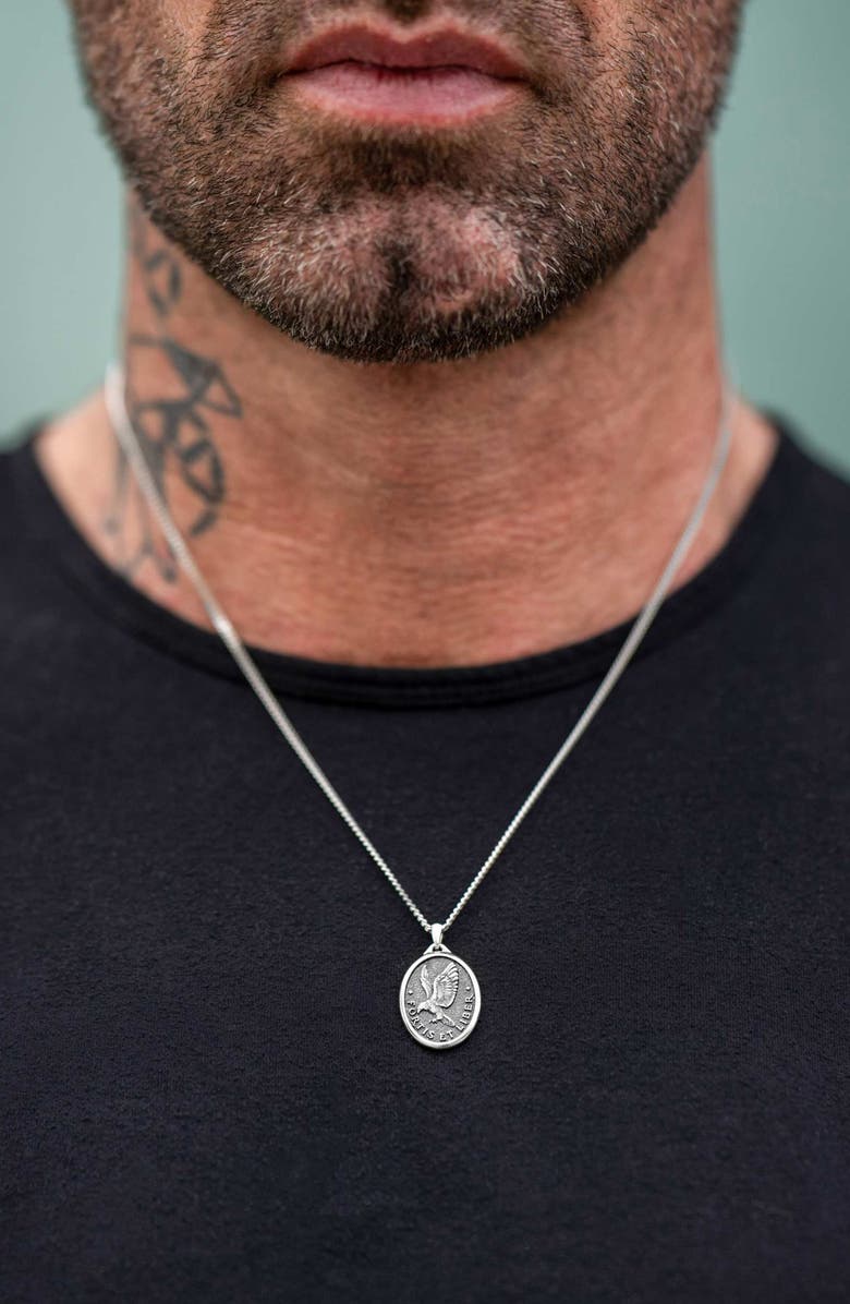 Vincero Men's Eagle Pendant Necklace, Alternate, color, Silver