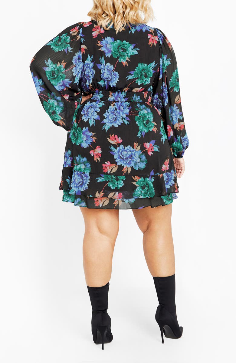 City Chic Delilah Floral Long Sleeve Dress, Alternate, color, Floral