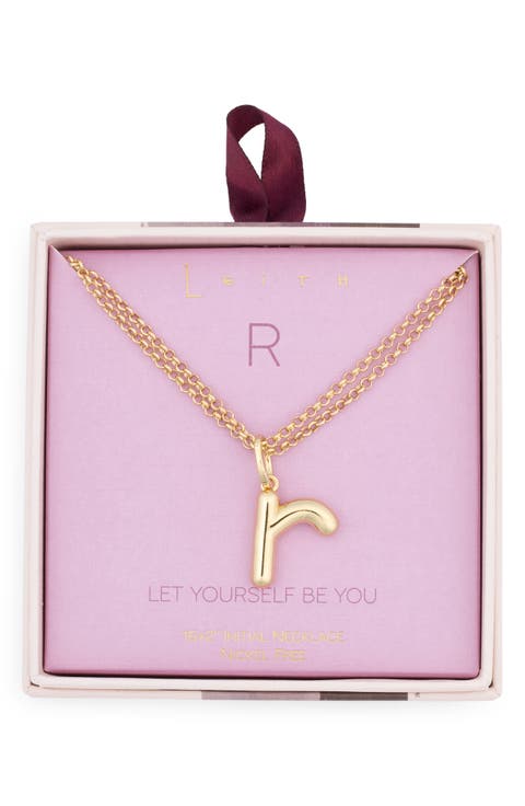 Lowercase Initial Bubble Pendant Necklace