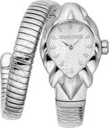 Roberto Cavalli Fiaba Snake Wraparound Bracelet Watch, 24.5mm x 39mm