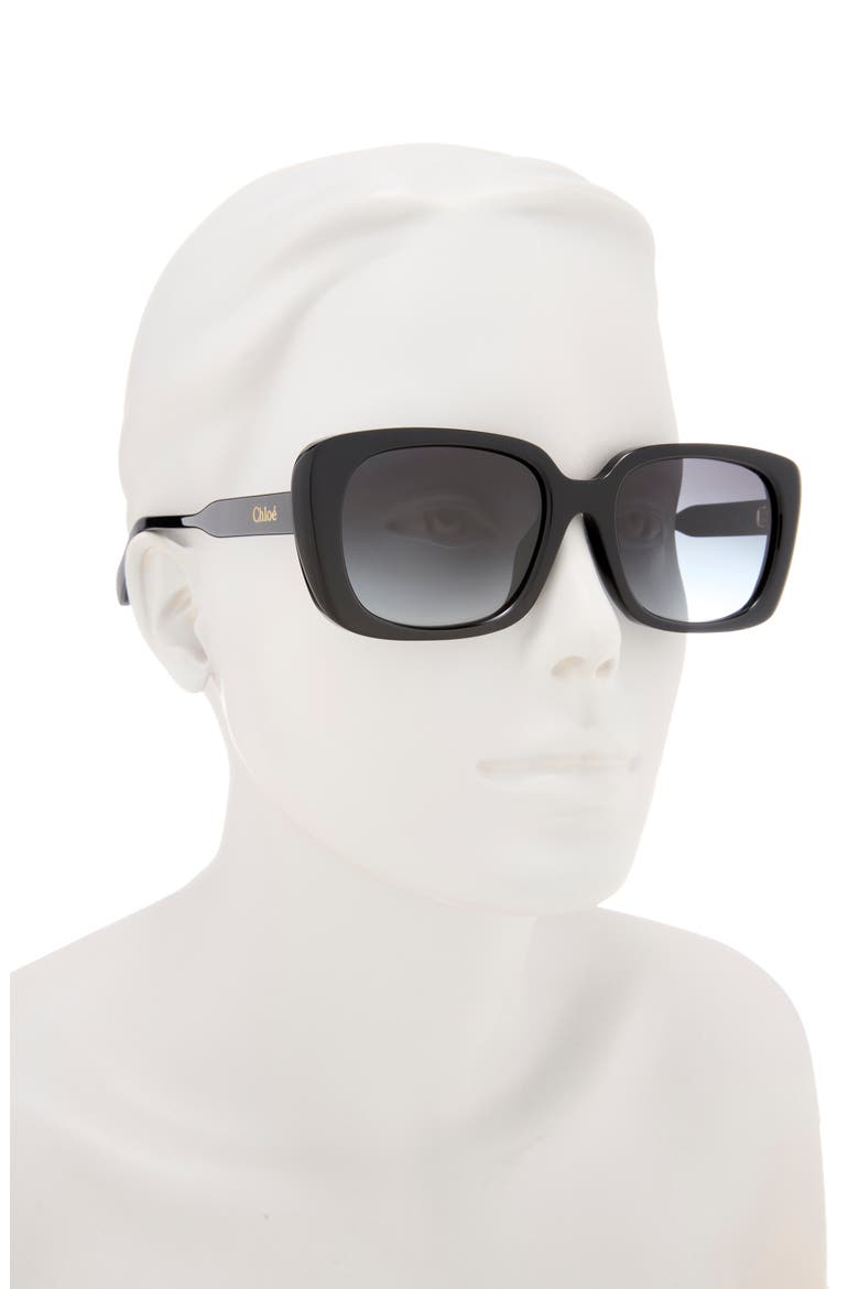 55mm Square Sunglasses, Alternate, color, BLACK BLACK GREY