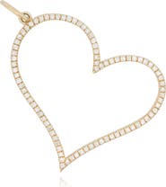 The Lovery Fine Jewelry Diamond Slanted Open Heart Charm