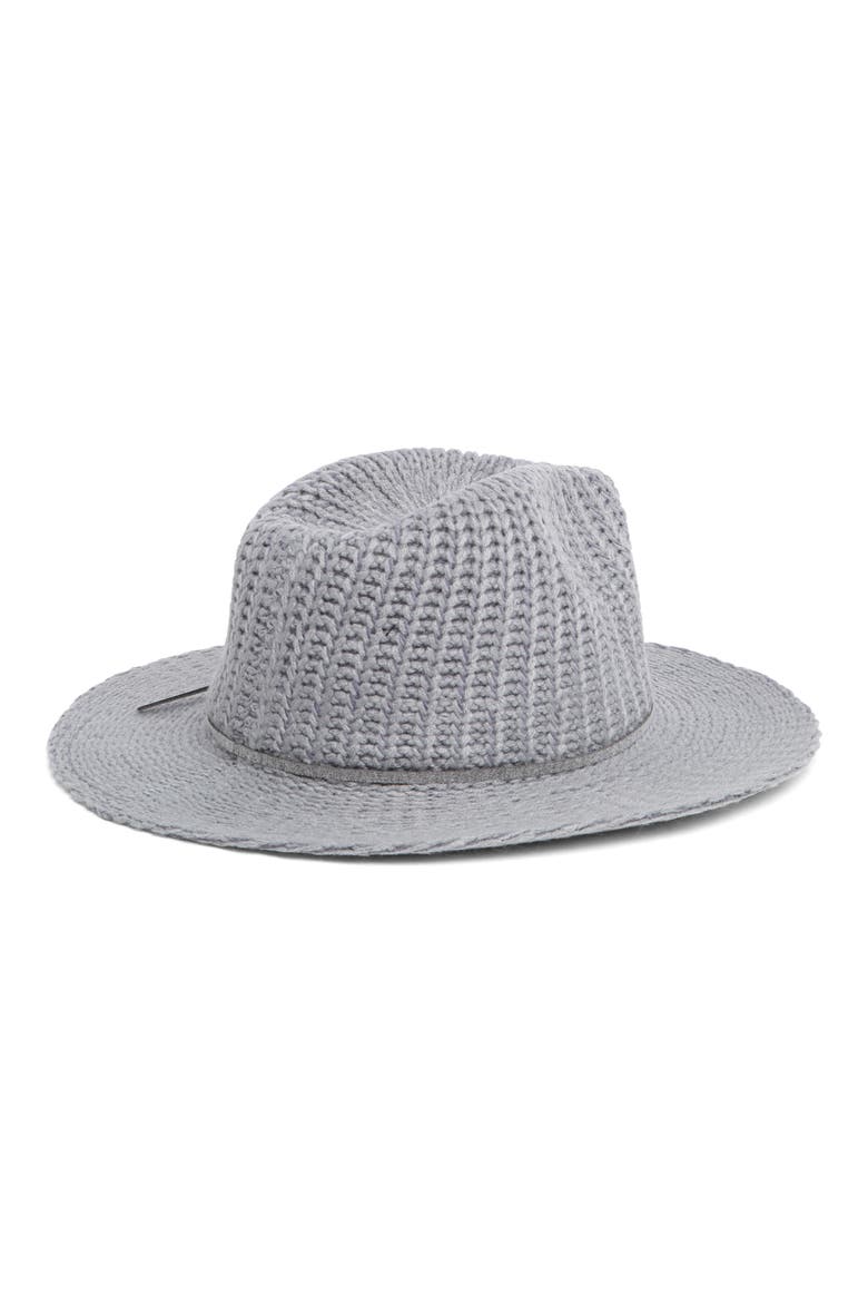 Rib Knit Panama Hat, Alternate, color, GREY