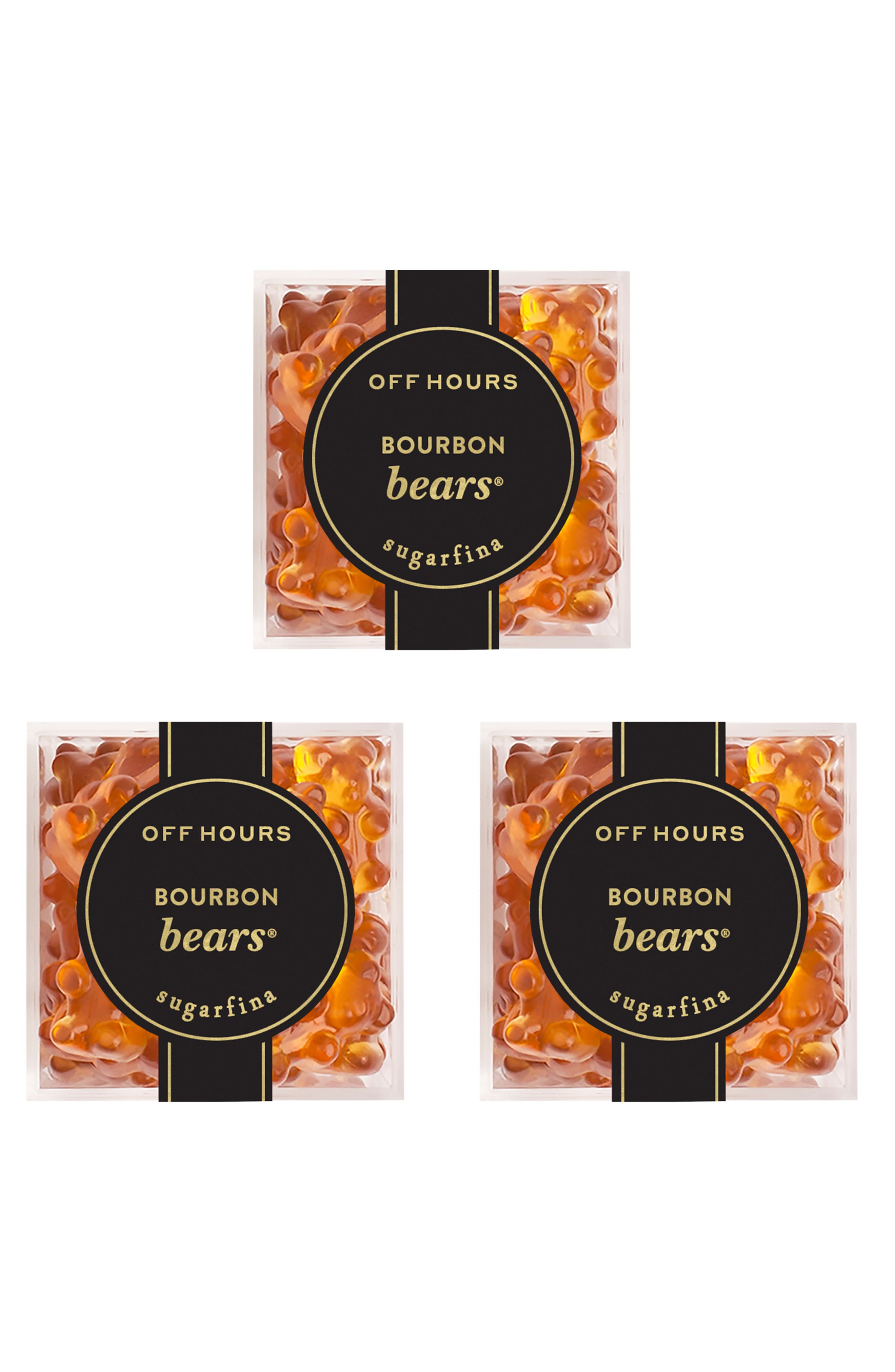 sugarfina Bourbon Bears Set of 3 Candy Cubes