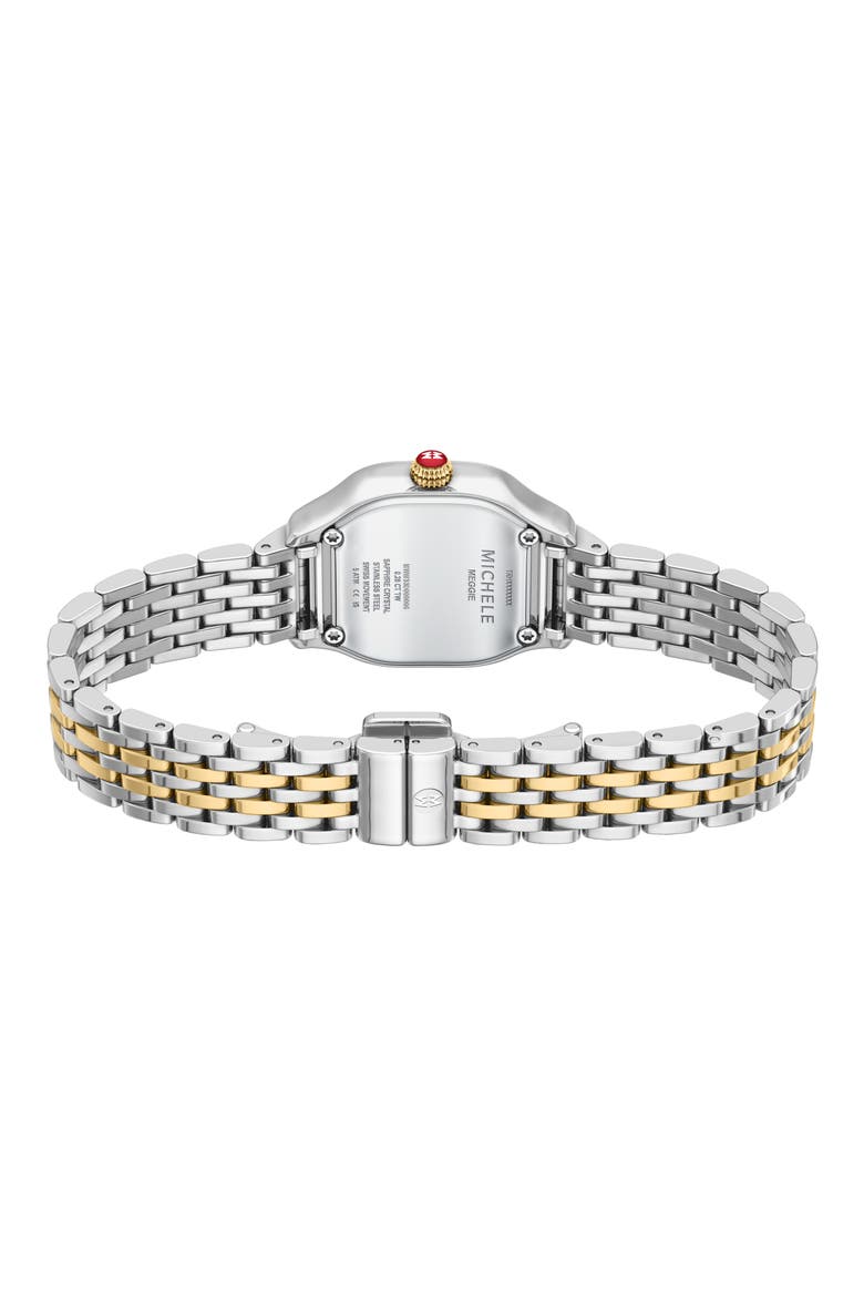 Mini Meggie Noir Diamond Two-Tone Bracelet Watch, 23mm x 25mm, Alternate, color, TWO TONE