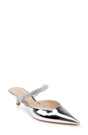 Jewel Badgley Mischka Women's Tiffani Evening Mules In Silver Disco