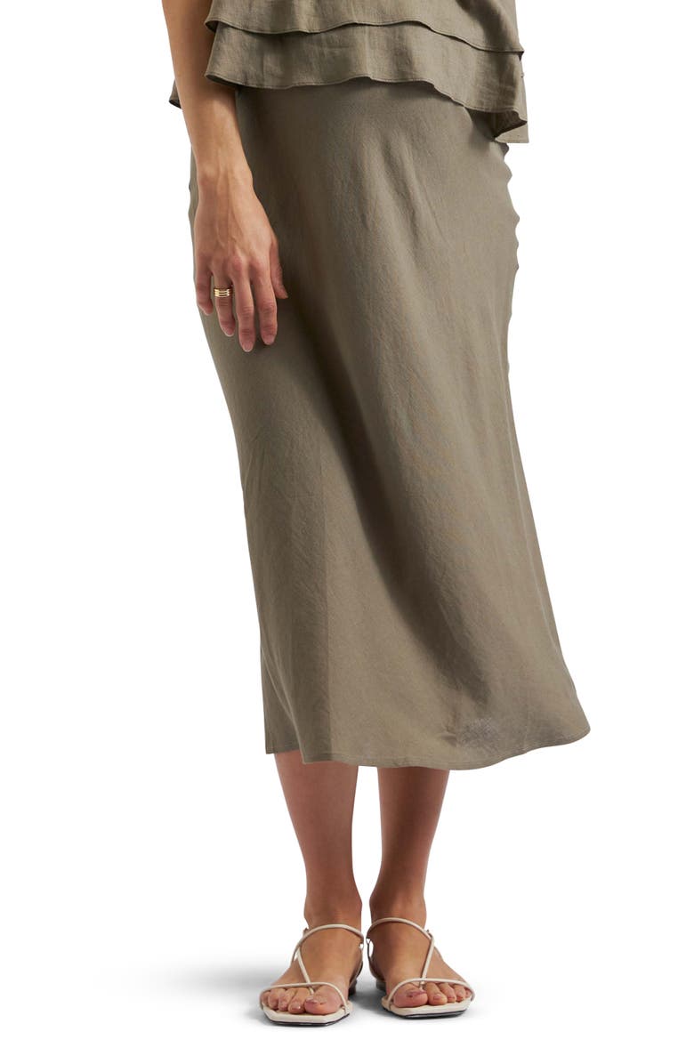 Ripe Maternity Debbie Linen Skirt, Main, color, Olive