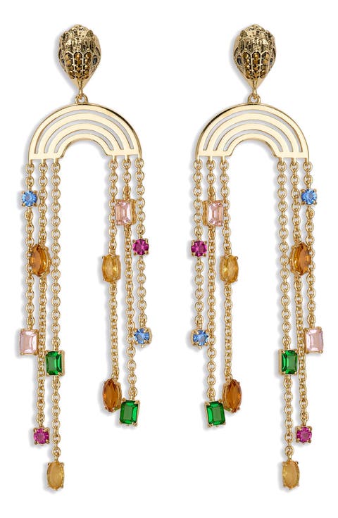 Crystal Chain Chandelier Earrings