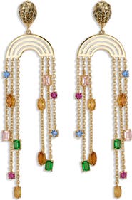 Kurt Geiger London Crystal Chain Chandelier Earrings