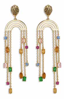 Kurt Geiger London Crystal Chain Chandelier Earrings