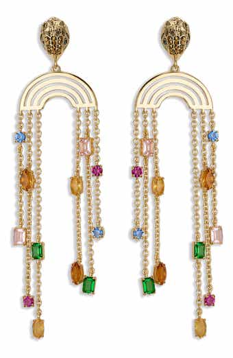 Kurt Geiger London Crystal Chain Chandelier Earrings