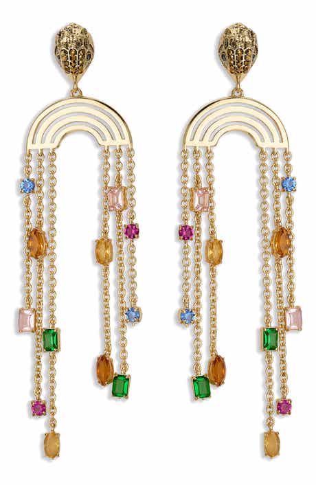 Kurt Geiger London Crystal Chain Chandelier Earrings