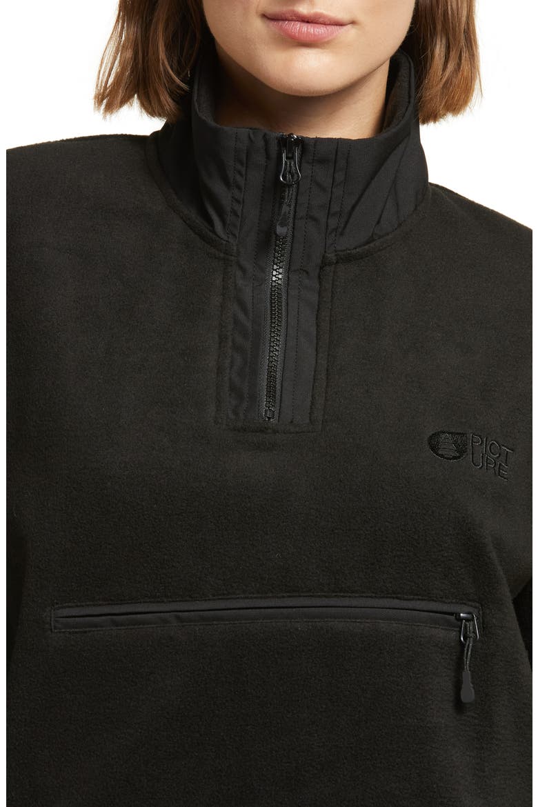 Tilite Quarter Zip Fleece Top, Alternate, color, BLACK