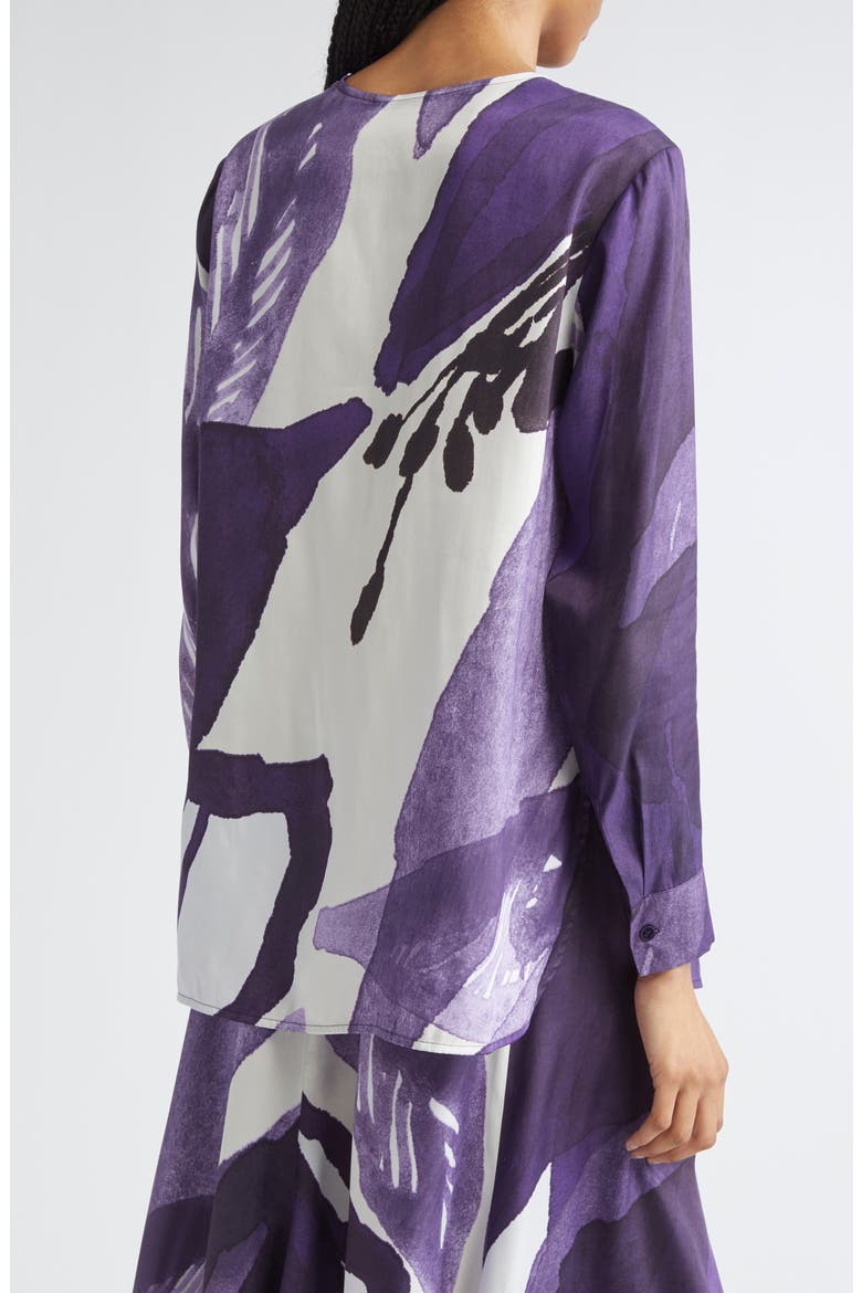 Kovertaa Kylm Nkukka Floral Top, Alternate, color, VIOLET, OFF WHITE