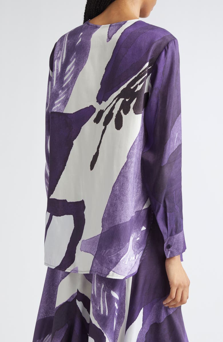 Marimekko Kovertaa Kylm Nkukka Floral Top, Alternate, color, Violet, Off White