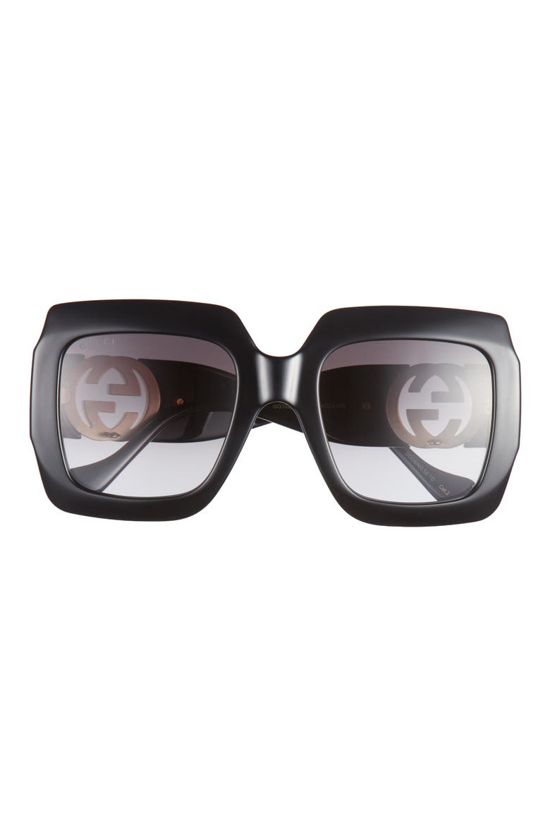 54mm Square Sunglasses, Main, color, BLACK BLACK GREY