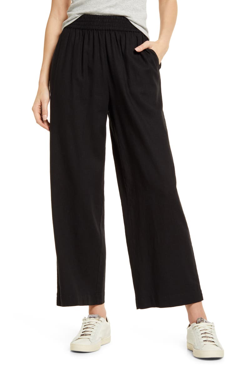 Treasure & Bond Linen Blend Wide Leg Pants, Main, color,