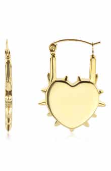 REBL Spiked Heart Huggie Hoop Earrings