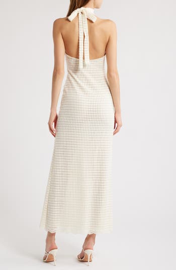 Golden Age Knit Halter Maxi Dress