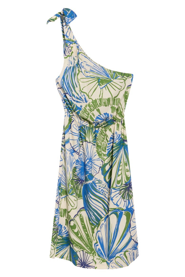 Sunrise Cecelia One-Shoulder Midi Dress, Alternate, color, IVORY/ FRENCH BLUE