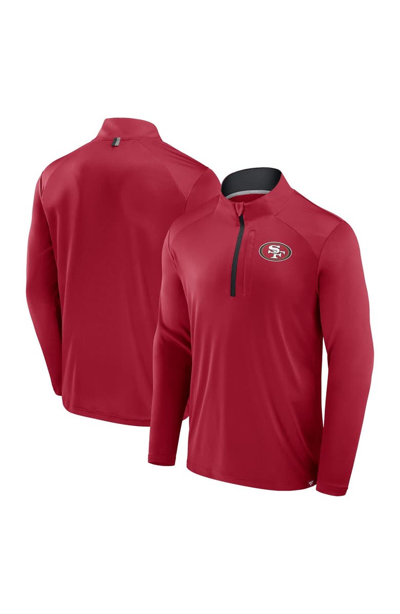 FANATICS Men's Fanatics Scarlet San Francisco 49ers Defender Long Sleeve Quarter-Zip Jacket, Main, color, Scarlet