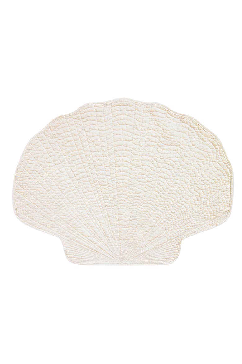 Shell Shaped Placemat S/6, Main, color, White