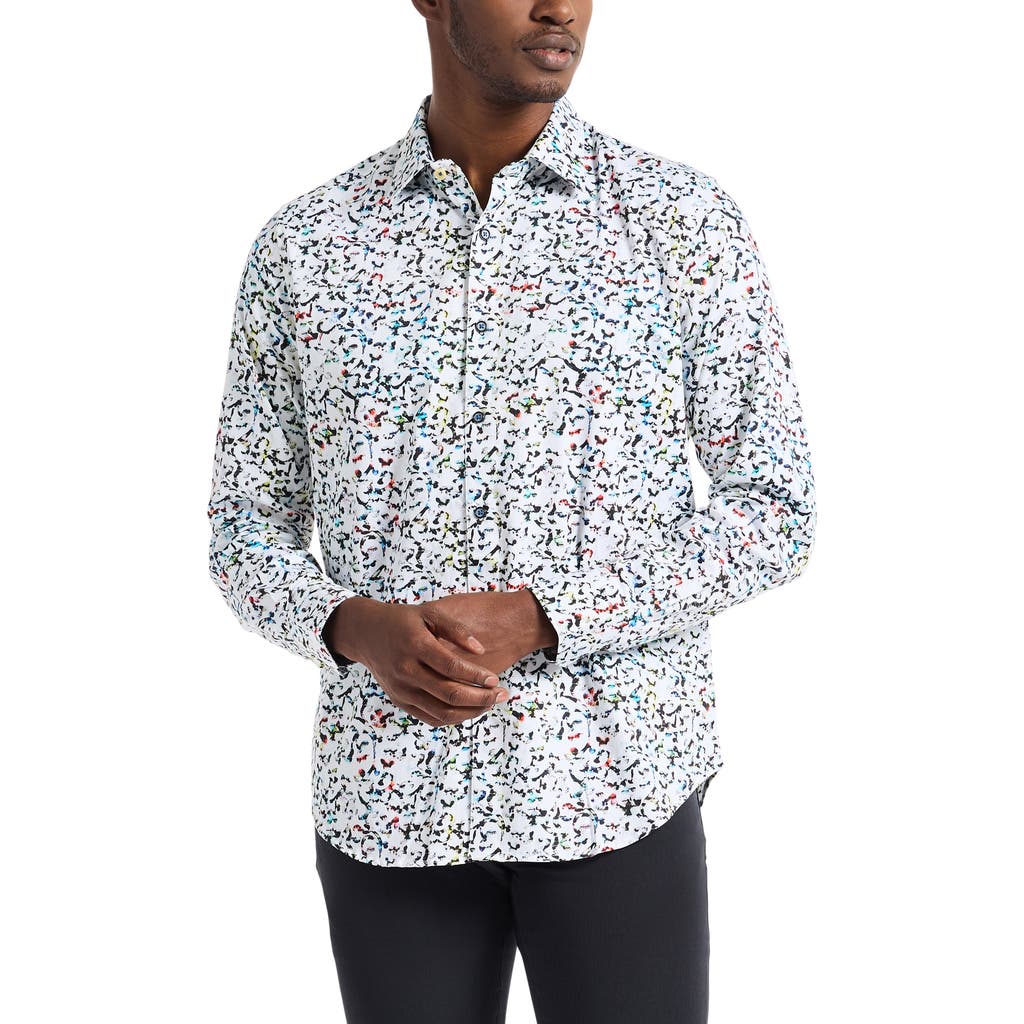 Robert Graham Lazlo Abstract Print Stretch Cotton Button-up Shirt In Multi