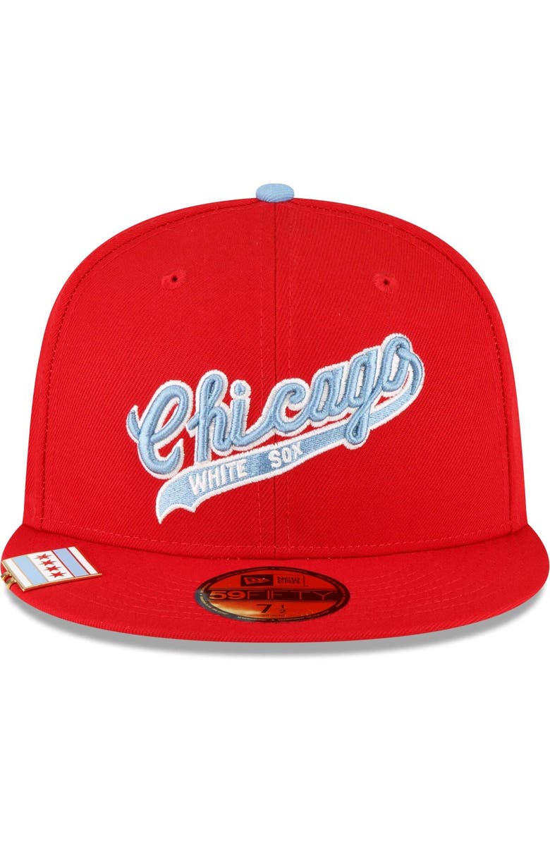 New Era Men's New Era Red Chicago White Sox City Flag 59FIFTY Fitted Hat, Alternate, color, 