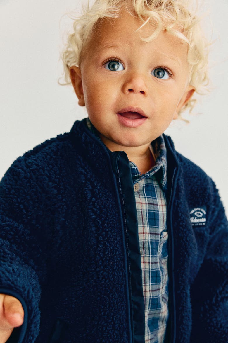 Teddy Fleece Jacket, Alternate, color, Navy blue
