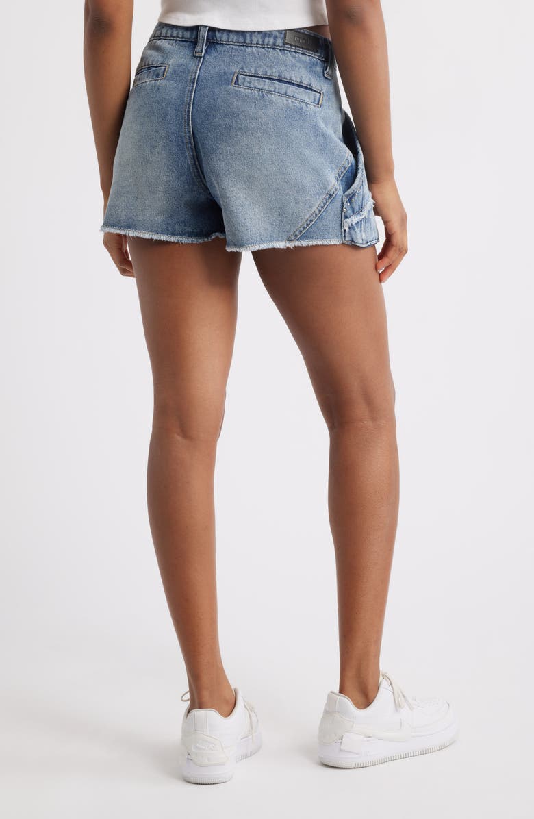 PTCL Studded Frayed Cargo Miniskort, Alternate, color, Medium Wash