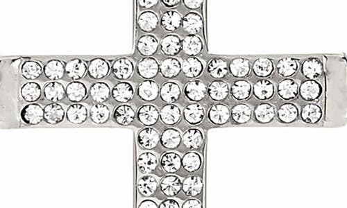 American Exchange Set Of 2 Figaro Chain & Pavé Crystal Cross Pendant Necklaces
