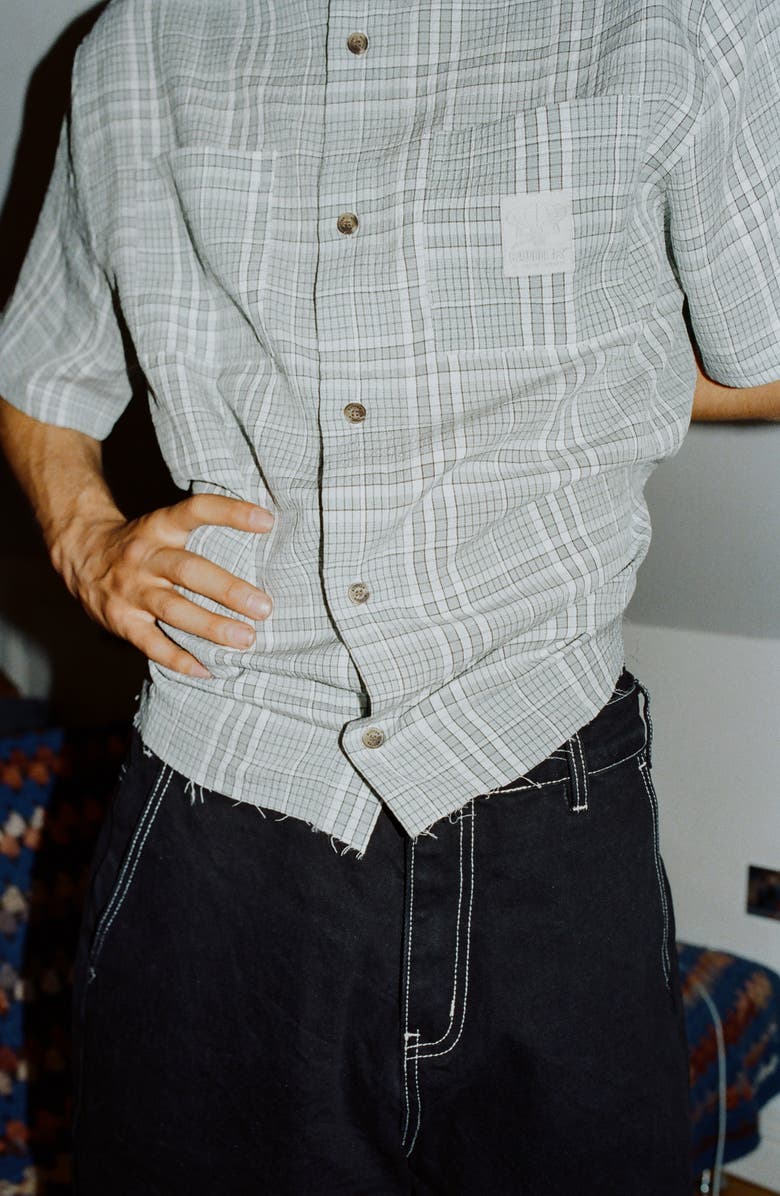 Butter Goods Turtle Plaid Flannel Button-Up Shirt, Alternate, color,