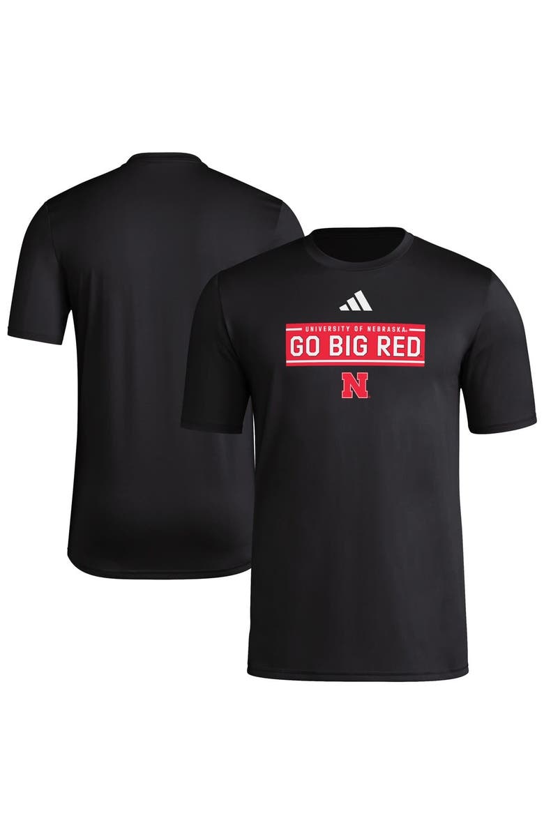 adidas Men's adidas Black Nebraska Huskers Locker Slogan Pre-Game T-Shirt, Main, color, Black