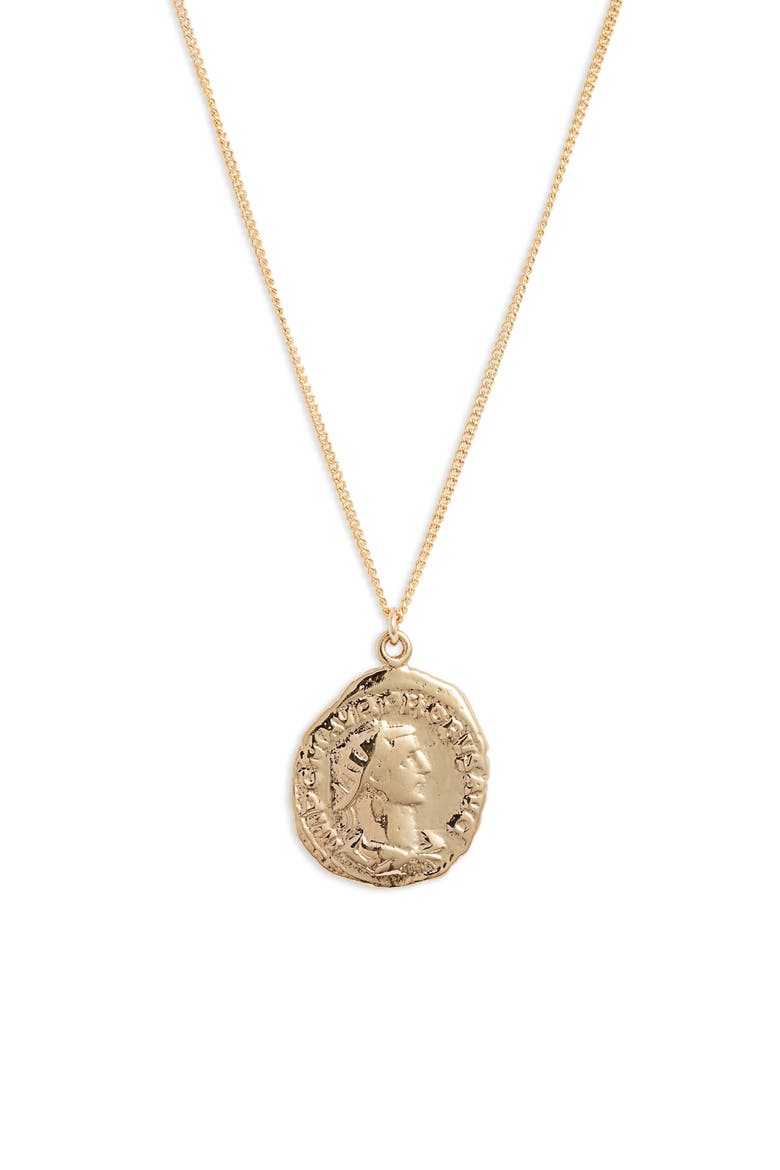 Celine Coin Necklace, Main, color, GOLD
