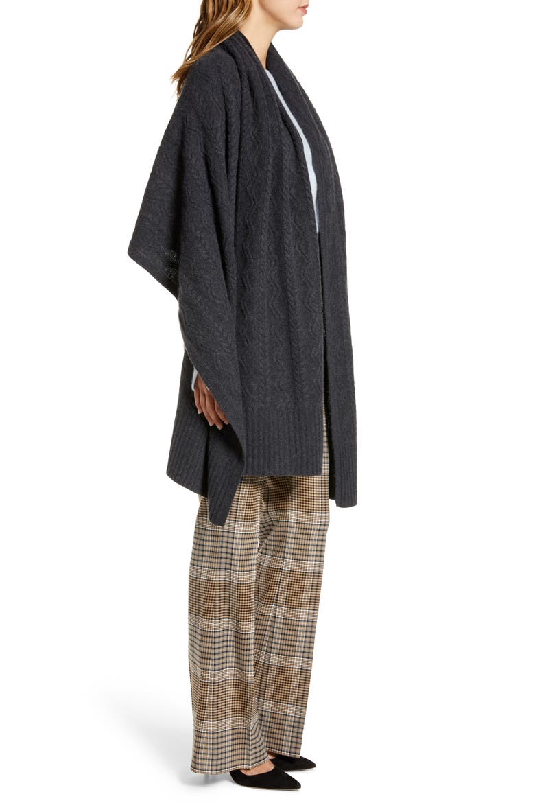 Cashmere Wrap, Alternate, color, GREY CHARCOAL HEATHER