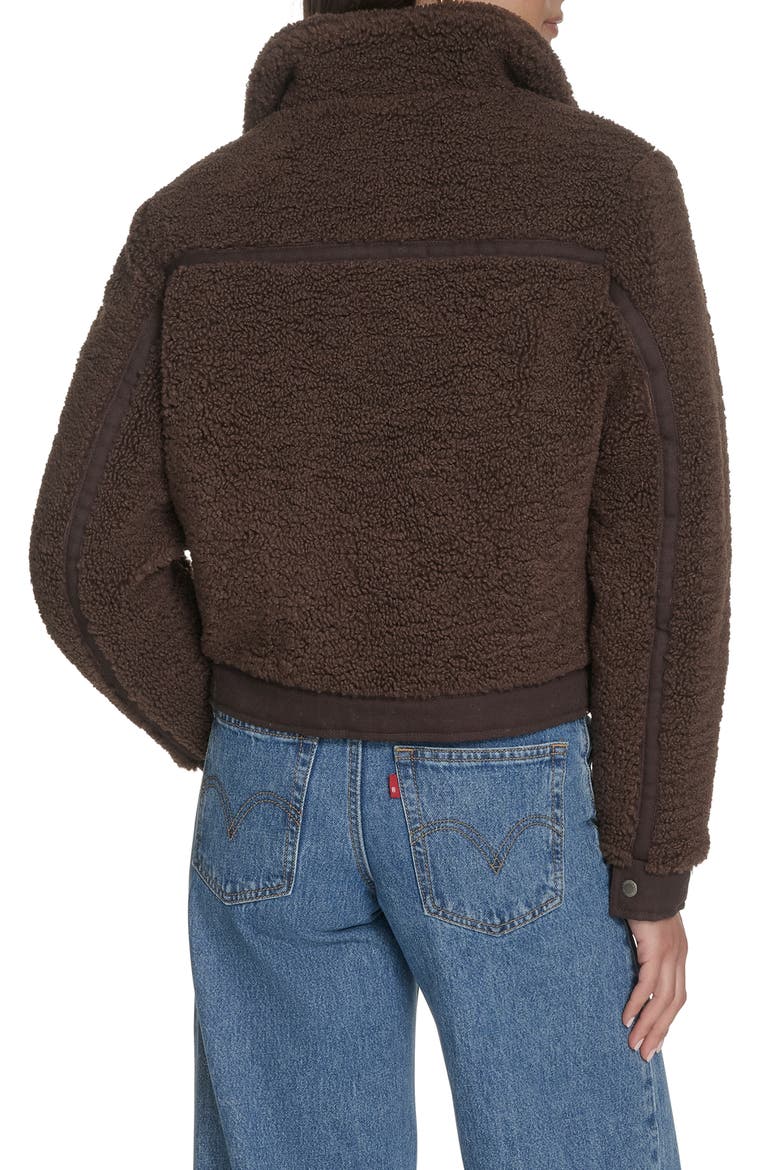 Fleece & Denim Bomber Jacket, Alternate, color, CHOCOL BRO
