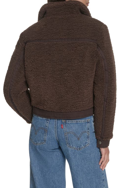 Levi's Fleece & Denim Bomber Jacket In Brown