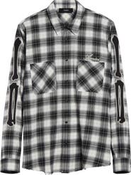 AMIRI Bones Appliqué Flannel Overshirt