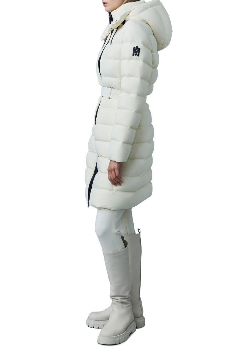 Ashley Water Resistant Down & Feather Coat, Alternate, color, CREAM