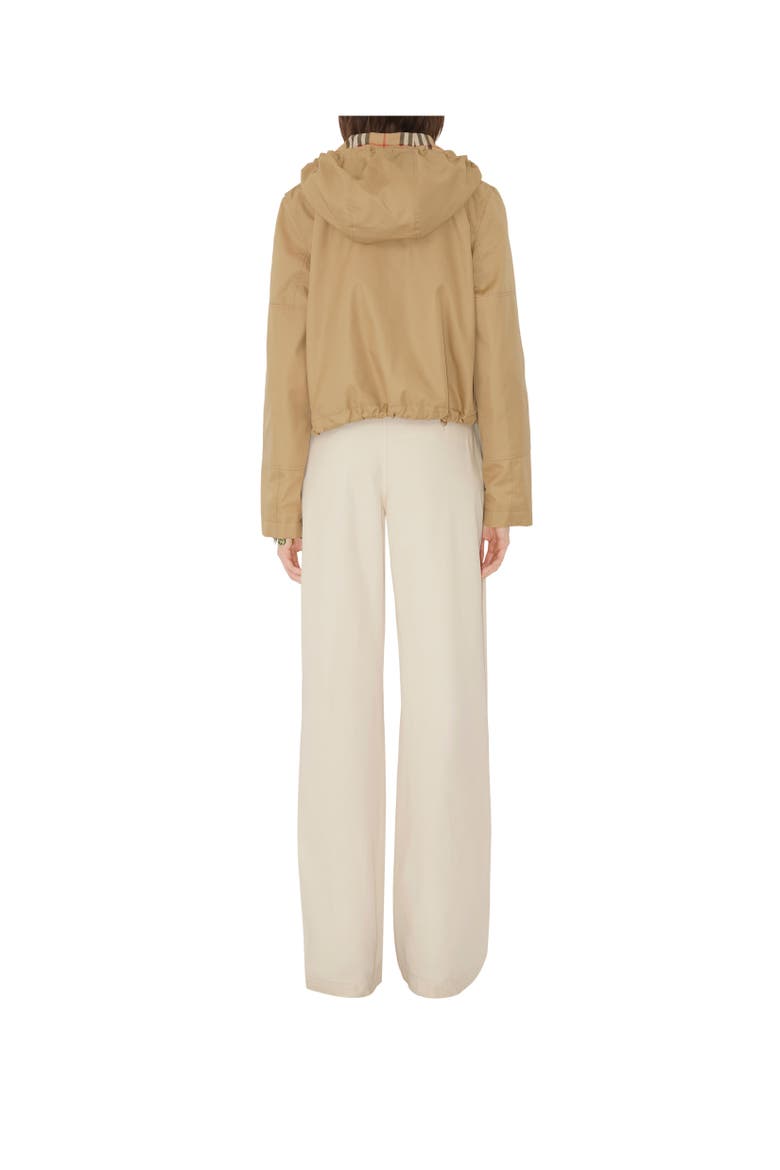 Short Gabardine Parka, Alternate, color, Flax beige