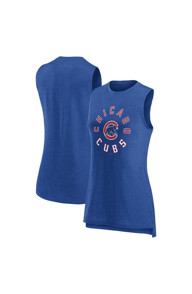 FANATICS Women's Fanatics Branded Heather Royal Chicago Cubs What Goes Around Tank Top, Main, color, Heather Royal
