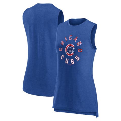 Women's Fanatics Branded  Heather Royal Chicago Cubs What Goes Around Tank Top