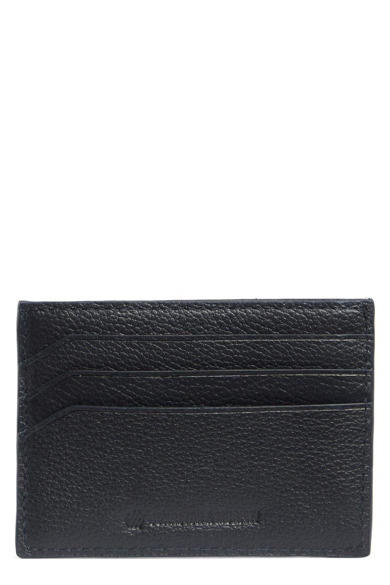 Pebbled Leather Card Case, Main, color, NAVY
