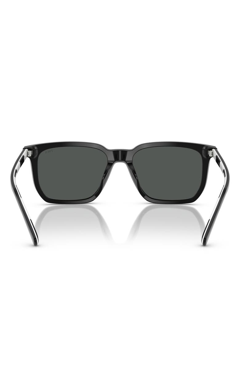 Polo Ralph Lauren 55mm Rectangular Sunglasses, Alternate, color, Shiny Black