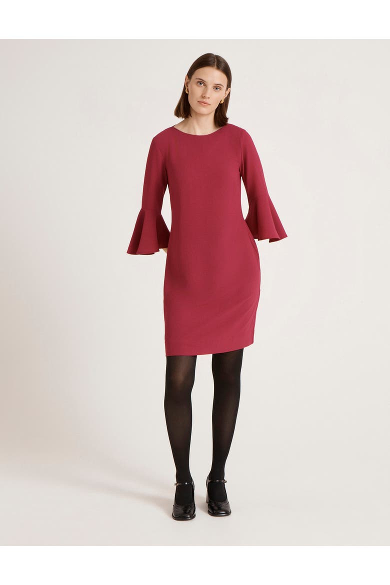 Izzy Rich Crepe Long Sleeve Short Dress, Alternate, color, Berry