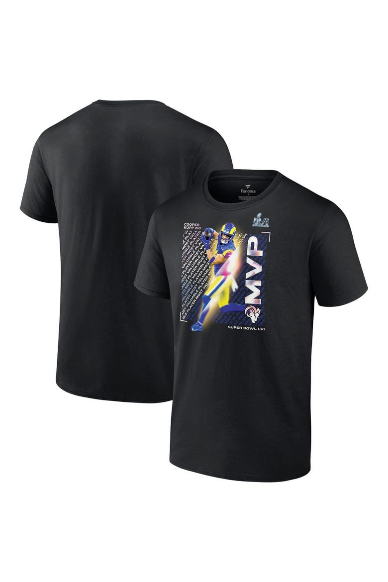 Men's Fanatics Branded Cooper Kupp Black Los Angeles Rams Super Bowl LVI Champions MVP T-Shirt, Main, color, Black