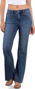HINT OF BLU Happy Relaxed Raw Hem Flare Jeans