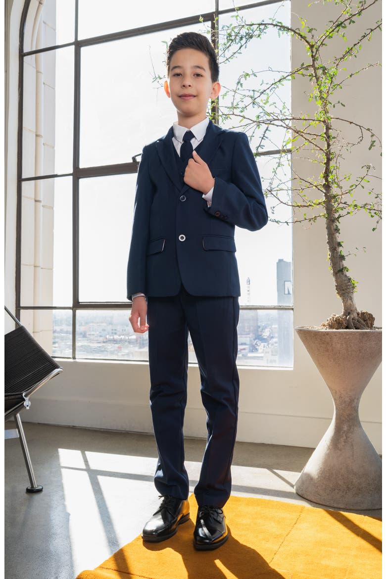 Kids' 007 5-Piece Slim Fit Suit, Alternate, color, Navy