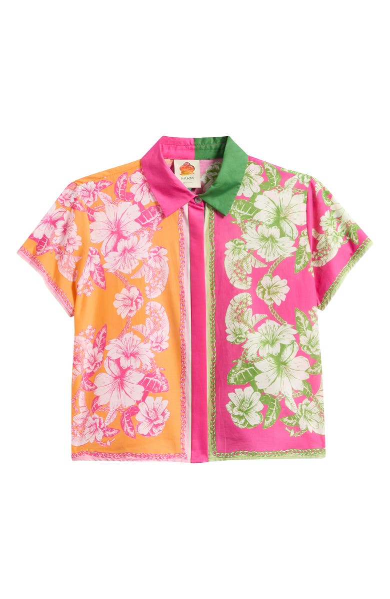 FARM Rio Floral Elegance Mixed Scarves Cover-Up Shirt, Alternate, color, 